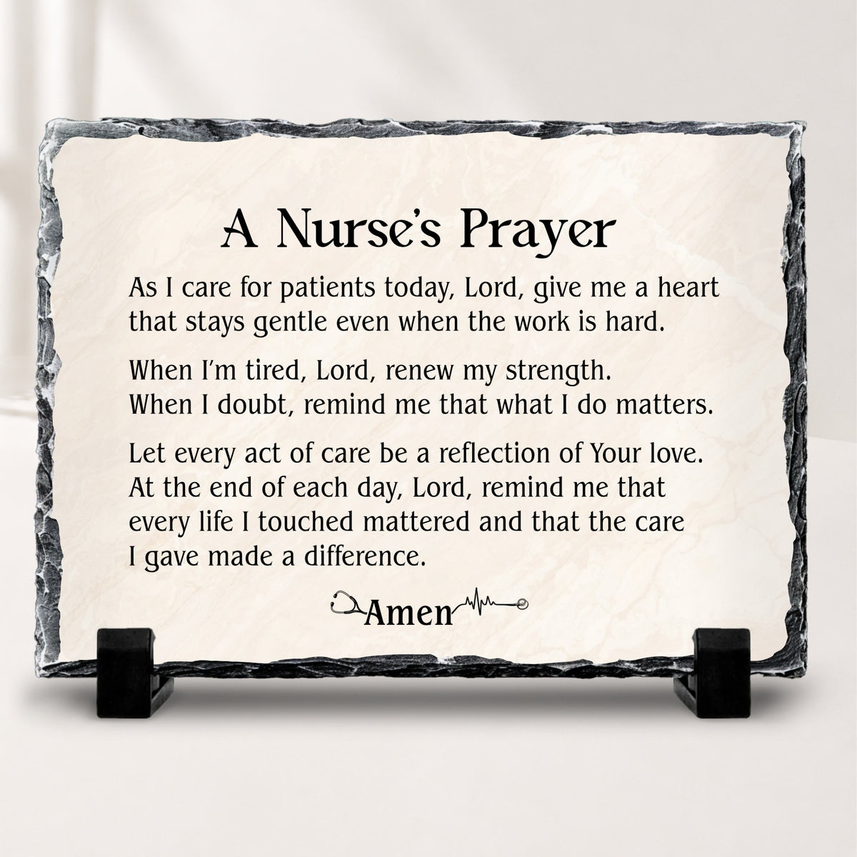 Nurse's Prayer stone plaque Christian nurse appreciation gift
