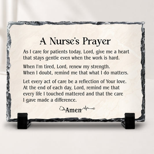 Nurse's Prayer stone plaque Christian nurse appreciation gift