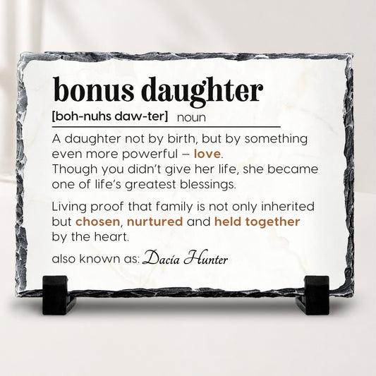 Personalized Bonus Daughter definition stone plaque stepdaughter gift