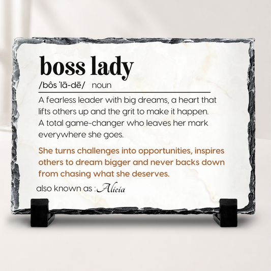 Boss Lady stone plaque gift for female boss or woman leader