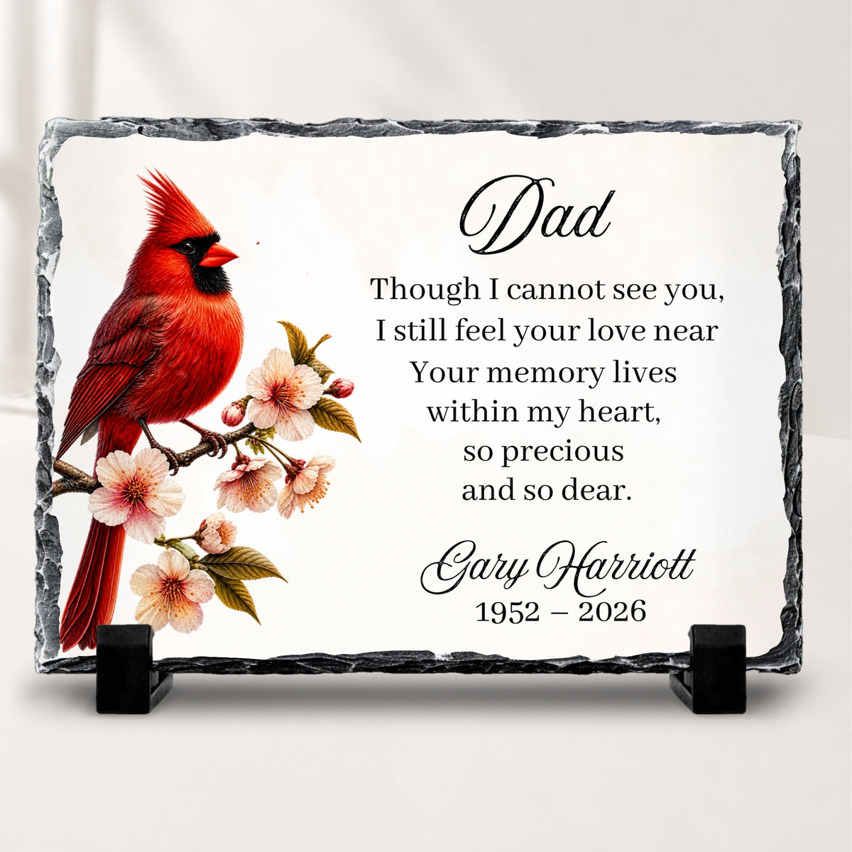 Personalized Cardinal Memorial Stone Plaque