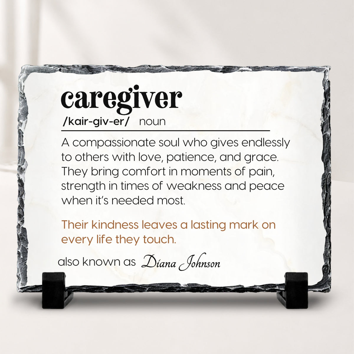 Personalized caregiver definition stone plaque appreciation gift
