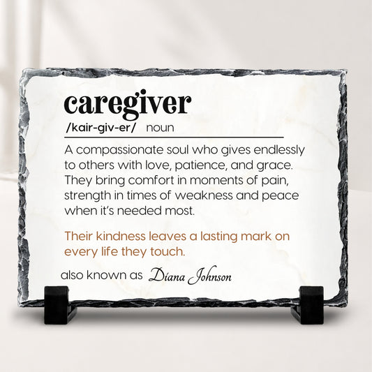 Personalized caregiver definition stone plaque appreciation gift