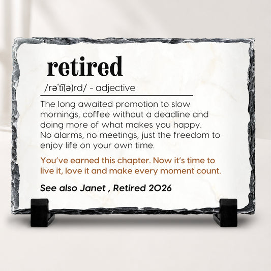 Personalized retirement stone plaque meaningful new chapter keepsake