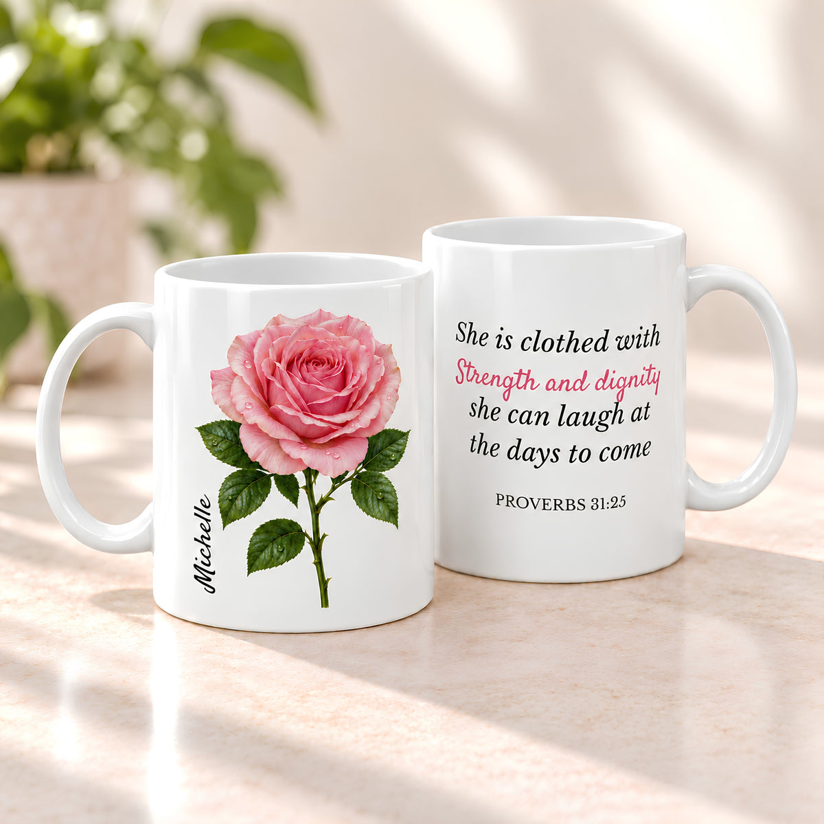 Personalized Proverbs 31:25 Mug