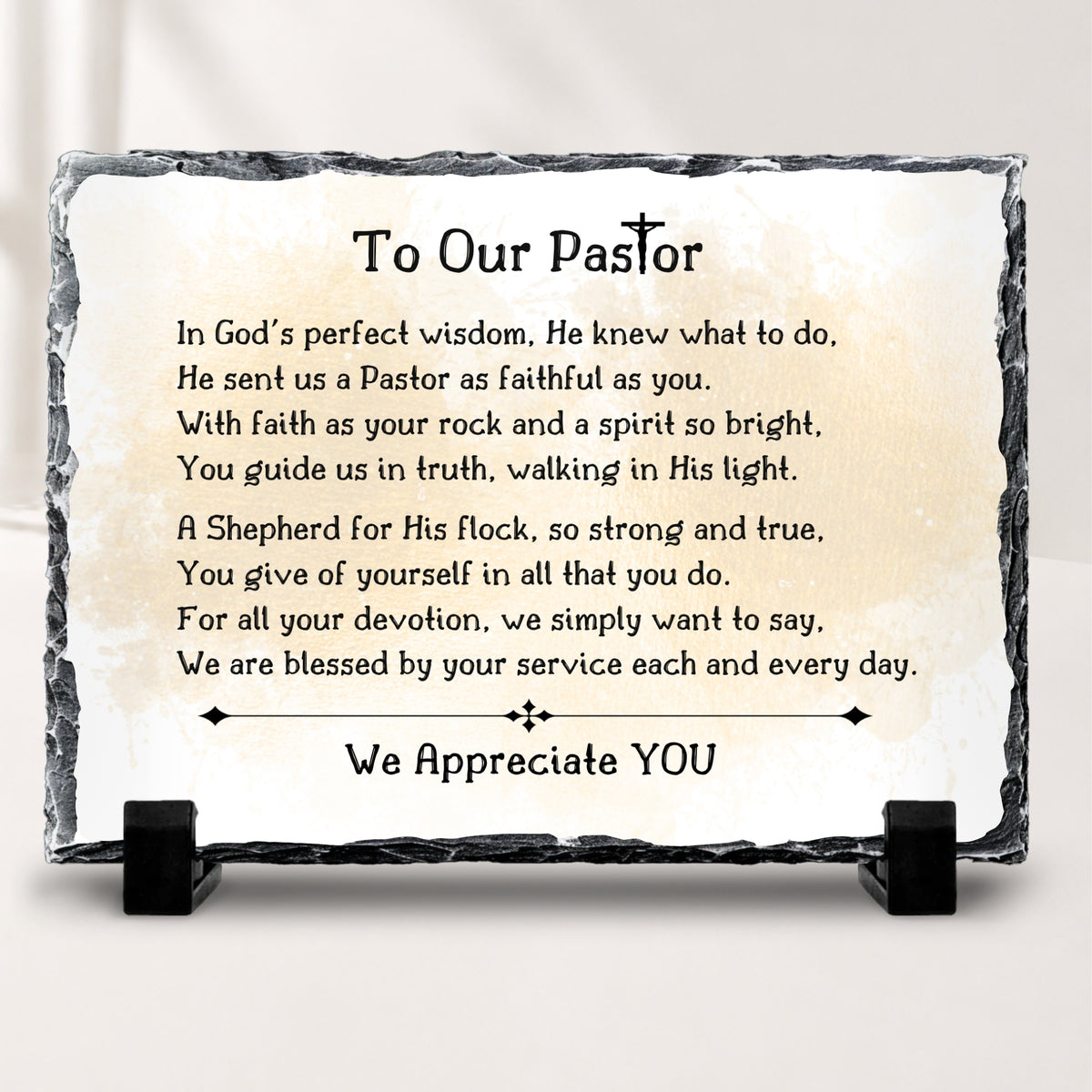 Pastor appreciation prayer stone plaque Christian church leader gift