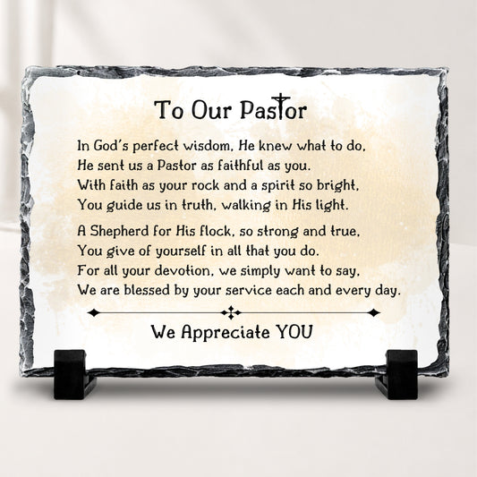 Pastor appreciation prayer stone plaque Christian church leader gift