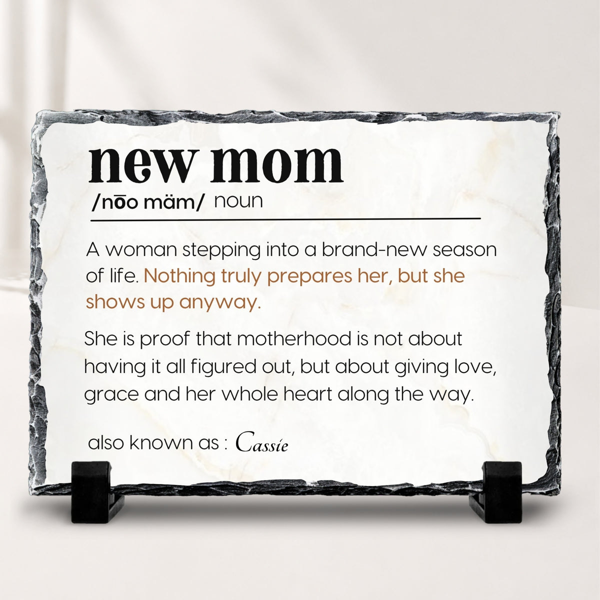 Personalized New Mom stone plaque first Mother's Day gift