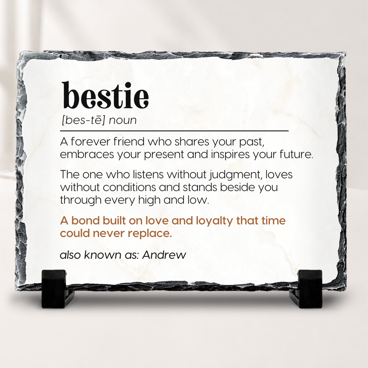 Personalized Bestie Definition stone plaque meaningful best friend gift