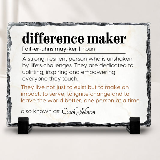 Personalized Difference Maker stone plaque employee appreciation gift