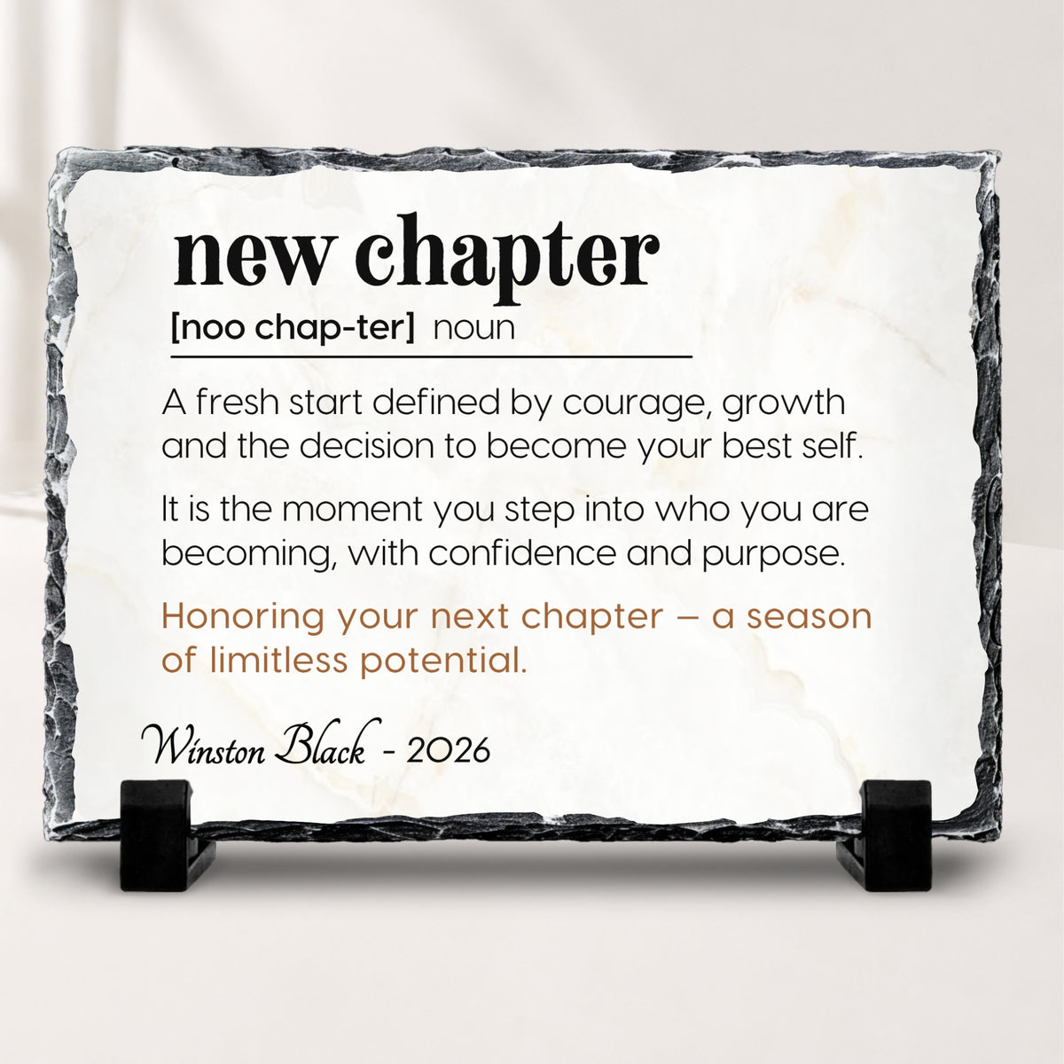 Personalized New Chapter Stone Plaque