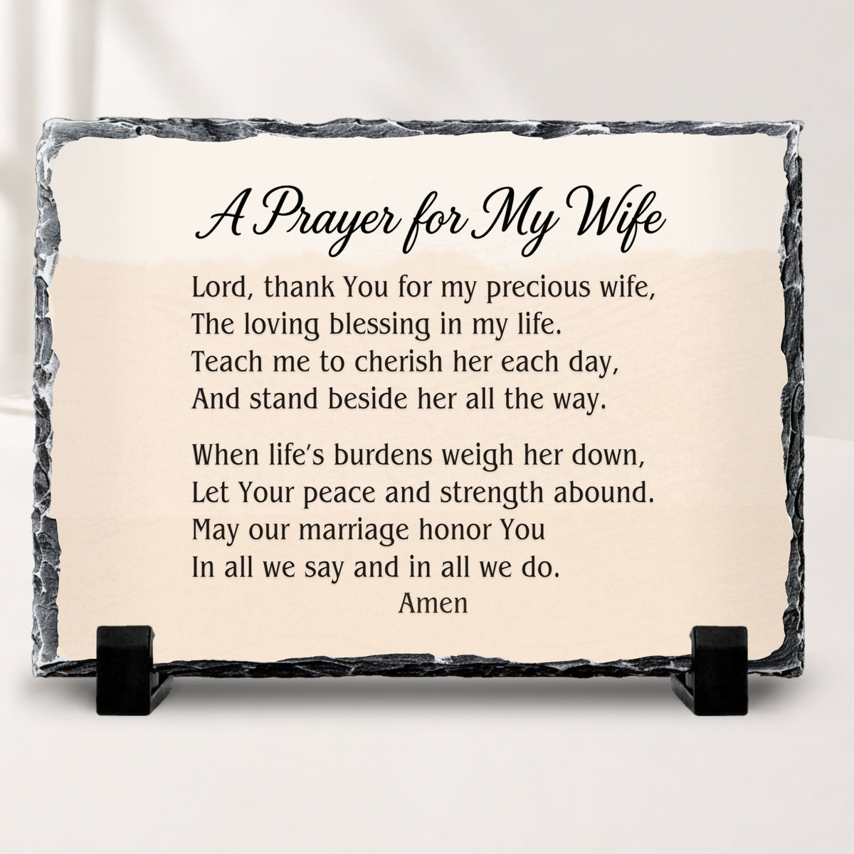 Personalized Prayer for Wife Stone Plaque, Christian Marriage Gift