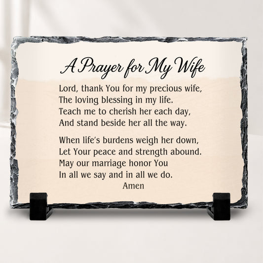 Personalized Prayer for Wife Stone Plaque, Christian Marriage Gift