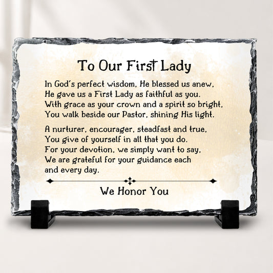 Personalized First Lady prayer stone plaque gift for pastor's wife