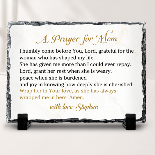 Personalized Prayer for Mom stone plaque Christian gift for mother