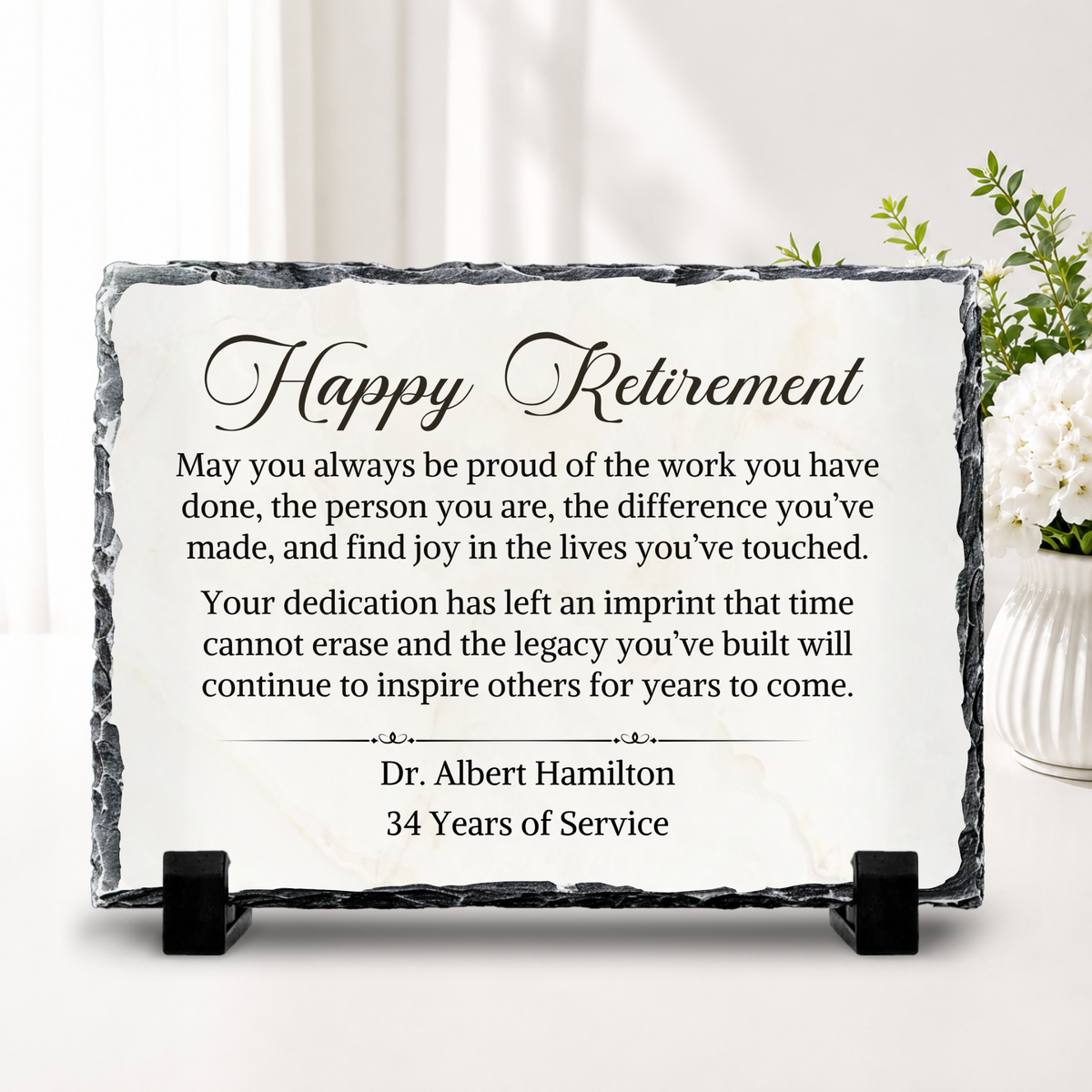 Retirement gift keepsake personalized for retiree