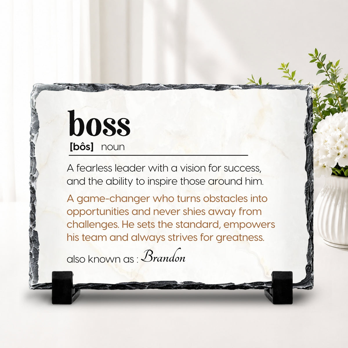 Male boss thank you gift personalized leadership plaque