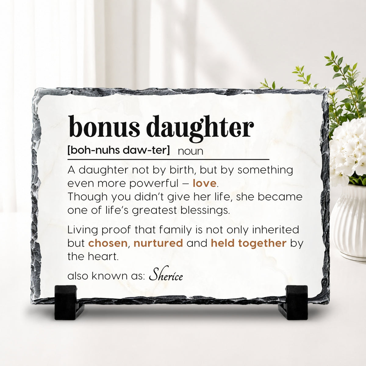 Custom name gift for bonus daughter from stepmom or stepdad