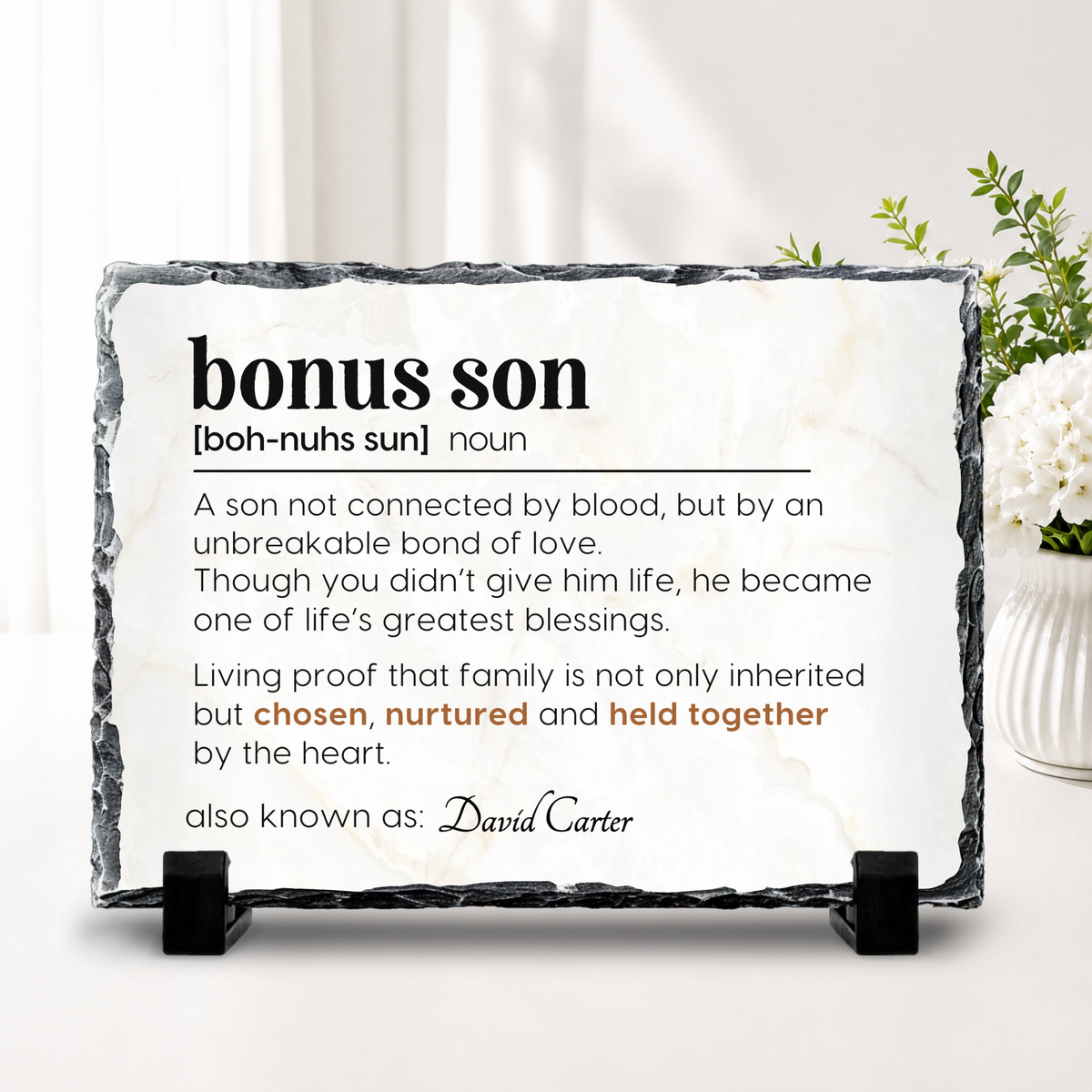 Custom name Bonus Son gift for stepson or adopted son
