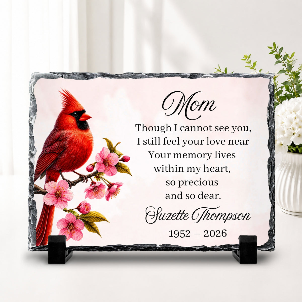 Personalized Cardinal Memorial Stone Plaque