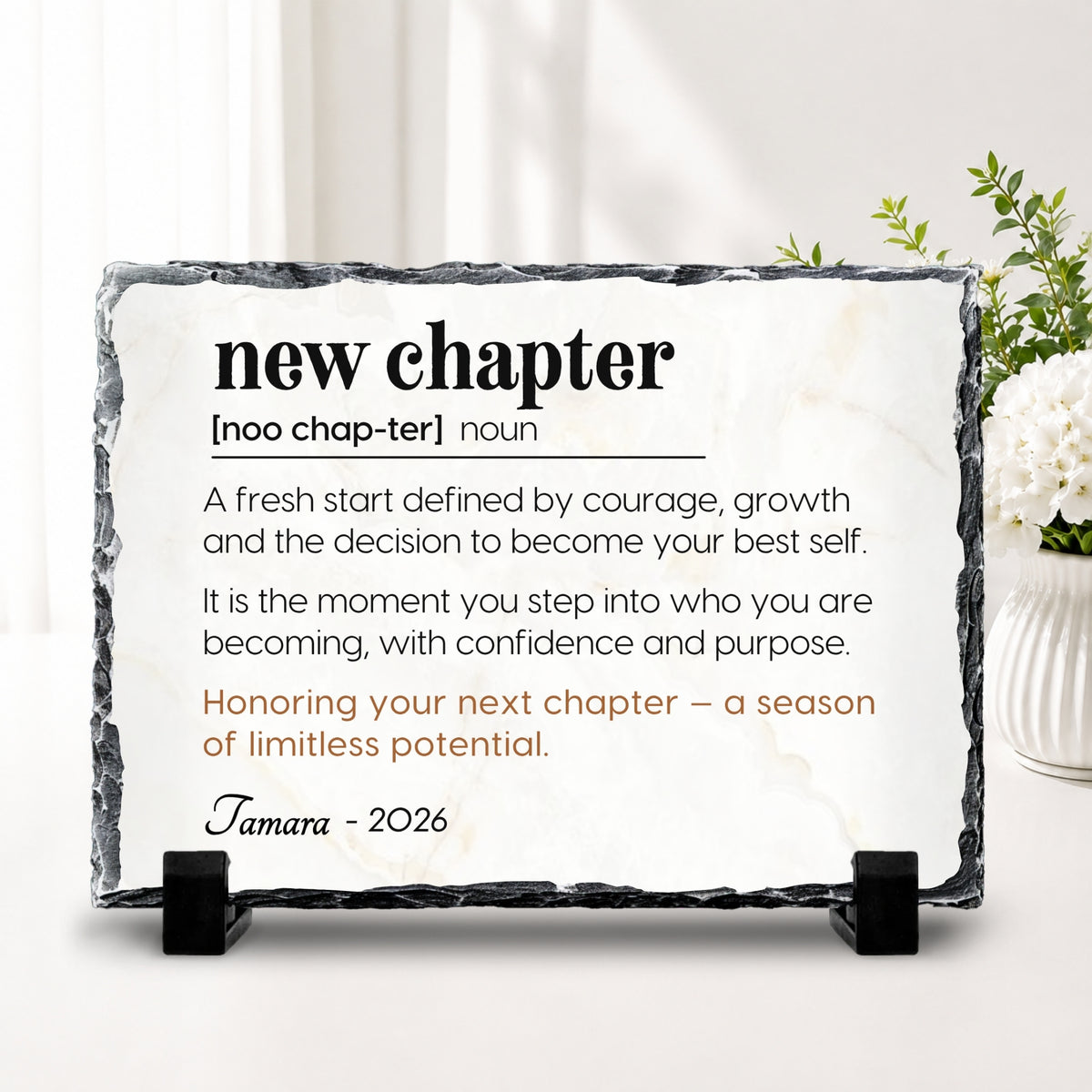 Personalized New Chapter Stone Plaque