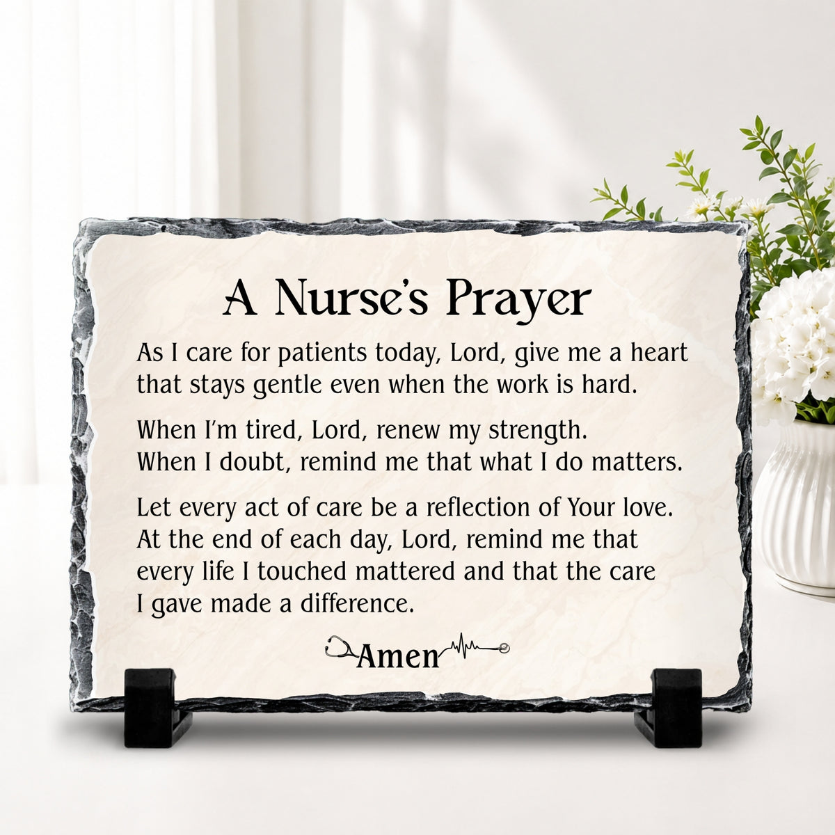 Meaningful prayer plaque gift for nurse or healthcare worker