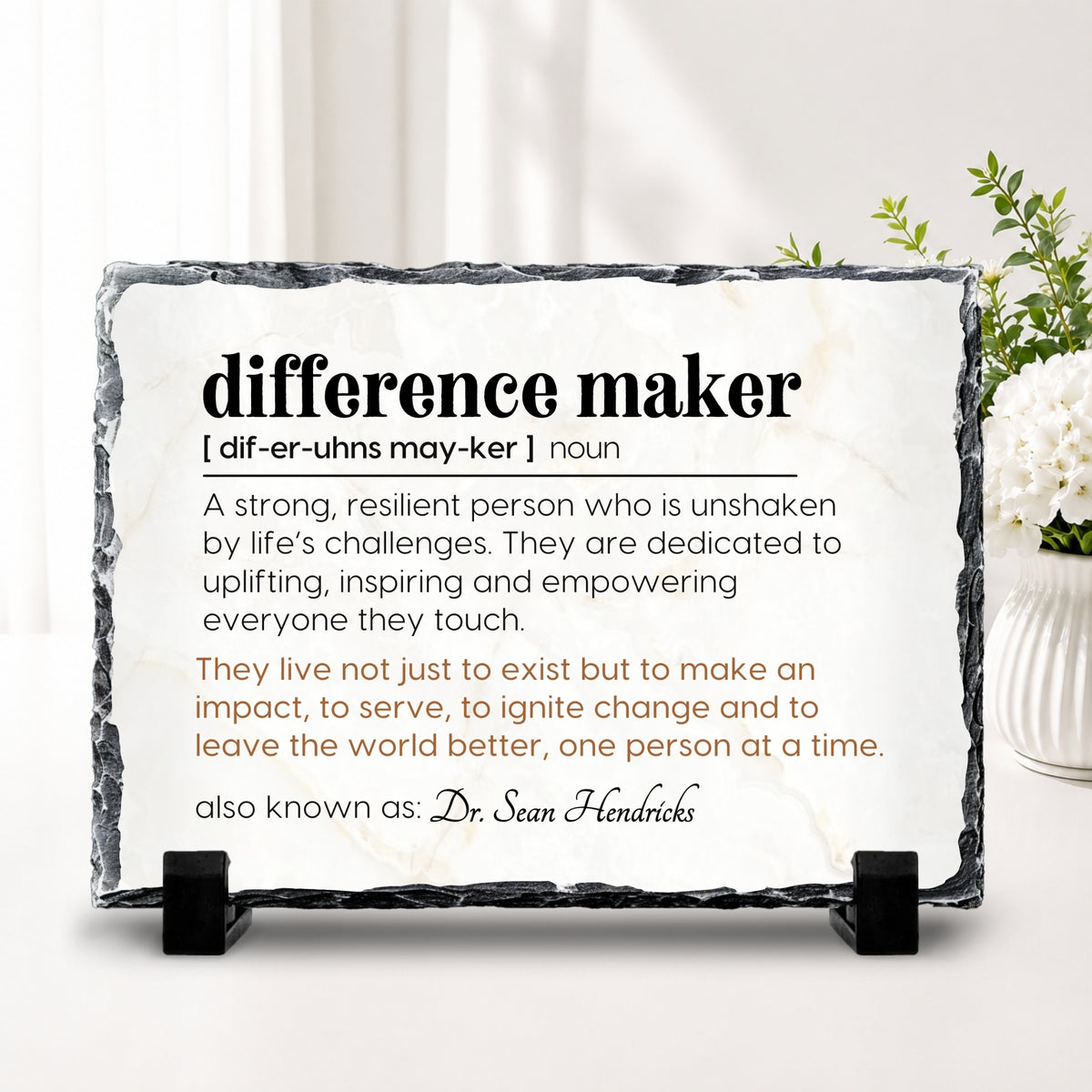 Employee thank you gift personalized with Difference Maker message