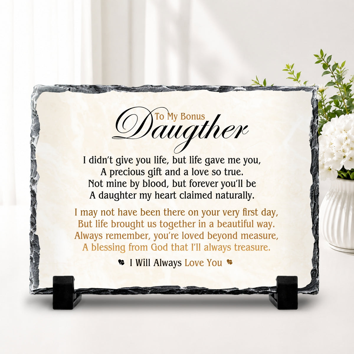 Stepdaughter gift from stepmom or stepdad on natural stone