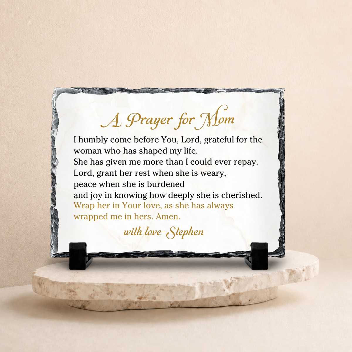Christian Mother's Day gift personalized prayer stone plaque