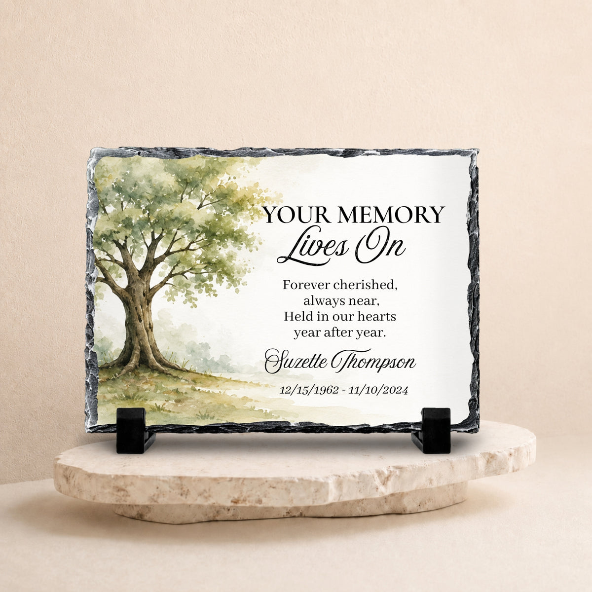 Personalized Memorial Stone Plaque | Tree of Life