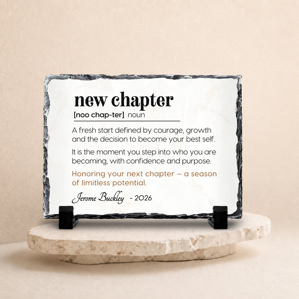 Personalized New Chapter Stone Plaque