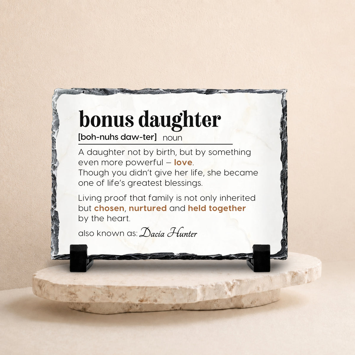 Personalized stepdaughter keepsake for blended family