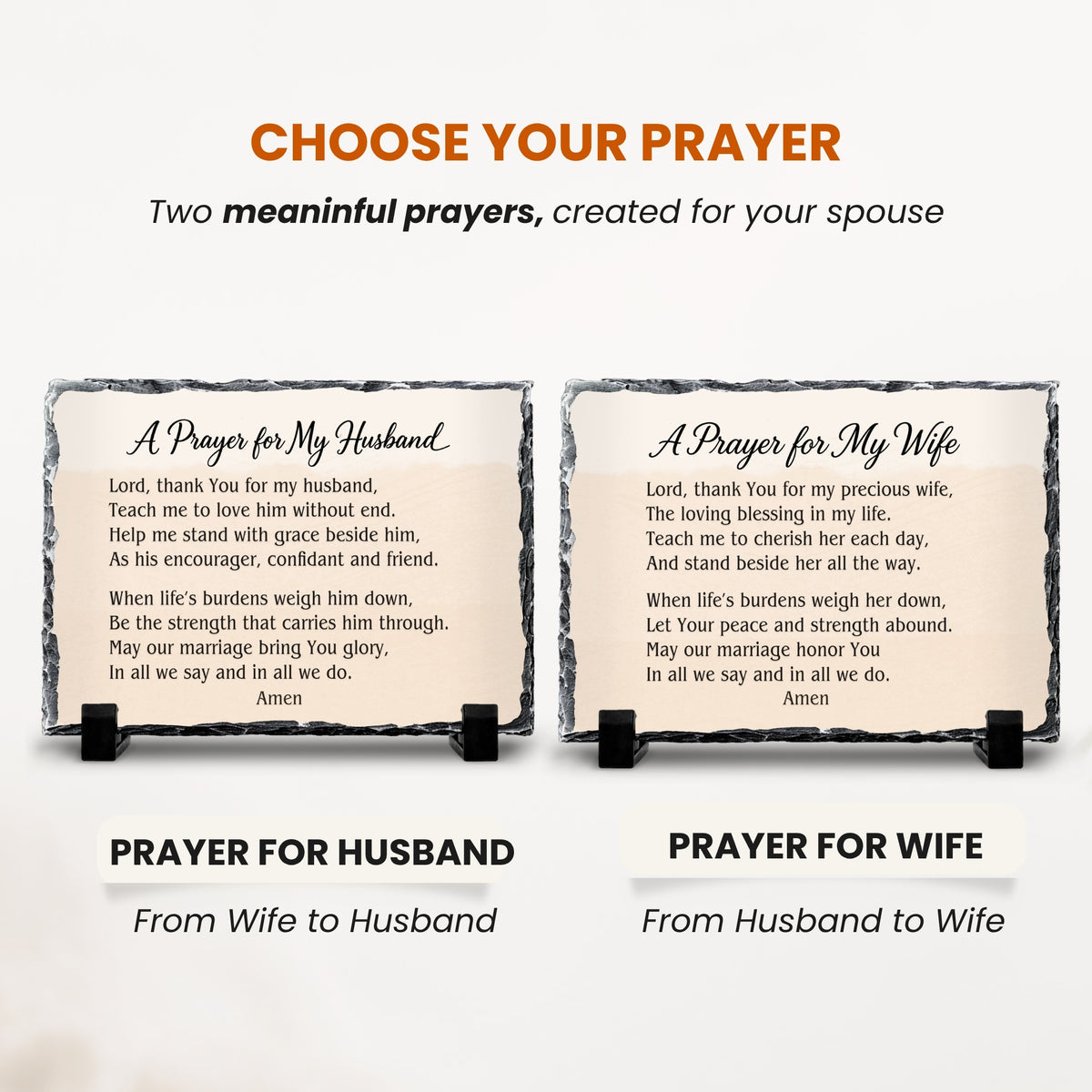 Personalized Prayer for Wife Stone Plaque, Christian Marriage Gift
