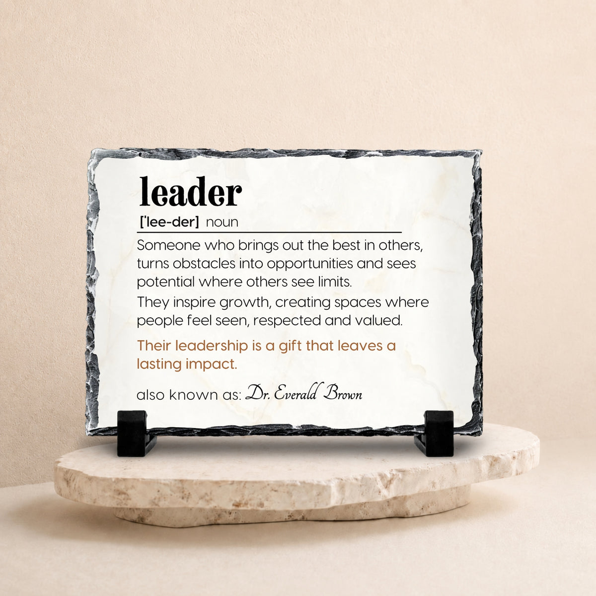 Personalized office plaque for respected leader or manager