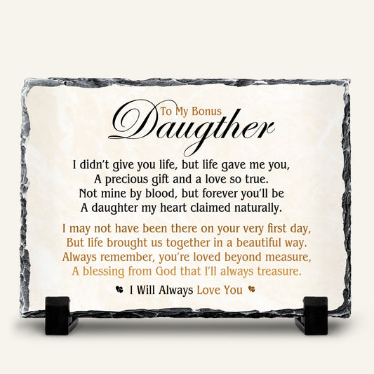 Bonus Daughter stone plaque meaningful gift for stepdaughter