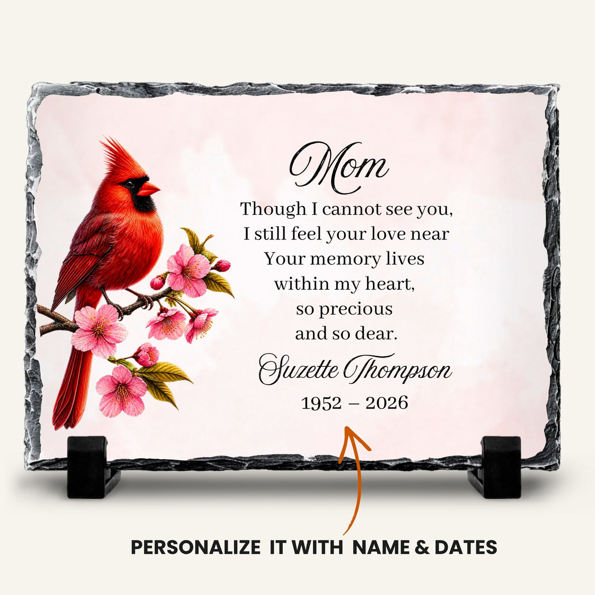 Personalized Cardinal Memorial Stone Plaque