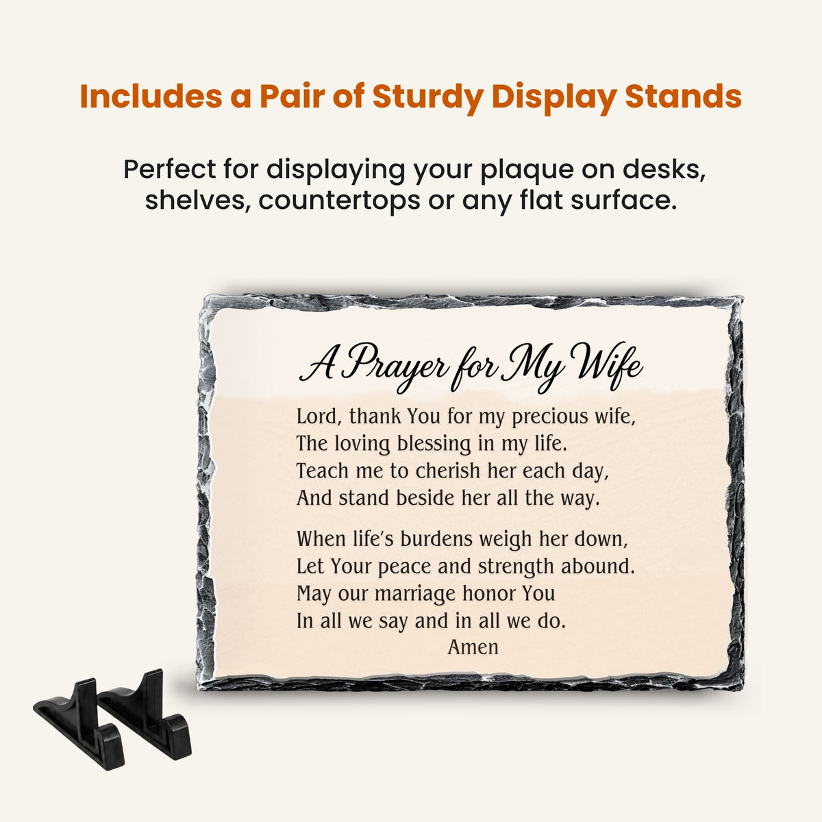 Personalized Prayer for Wife Stone Plaque, Christian Marriage Gift