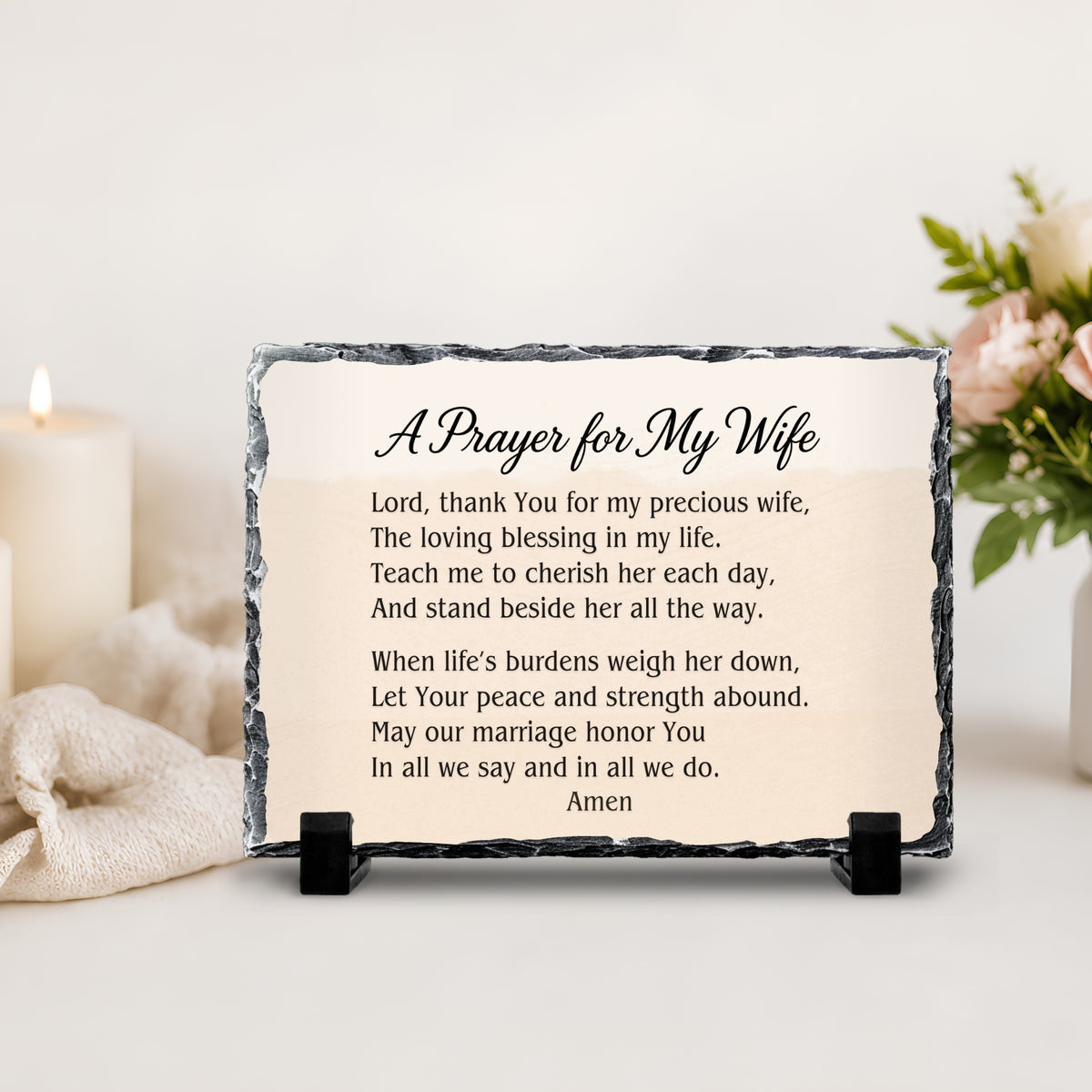 Personalized Prayer for Wife Stone Plaque, Christian Marriage Gift