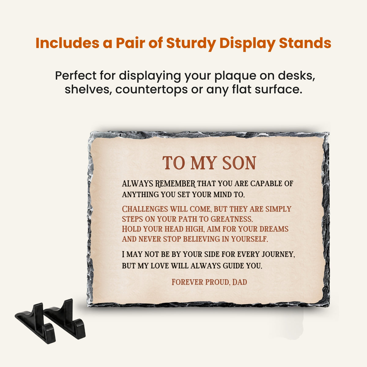 Natural stone personalized gift for son from parents