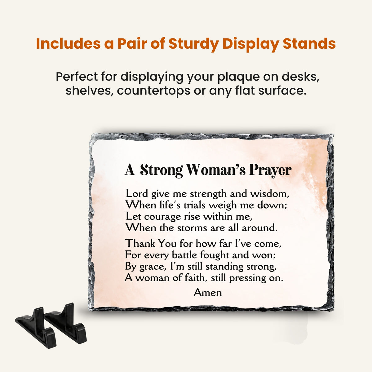 A Strong Woman’s Prayer Stone Plaque, Christian Encouragement Gift for Her