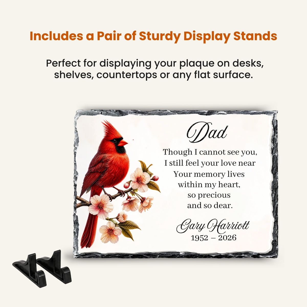 Personalized Cardinal Memorial Stone Plaque