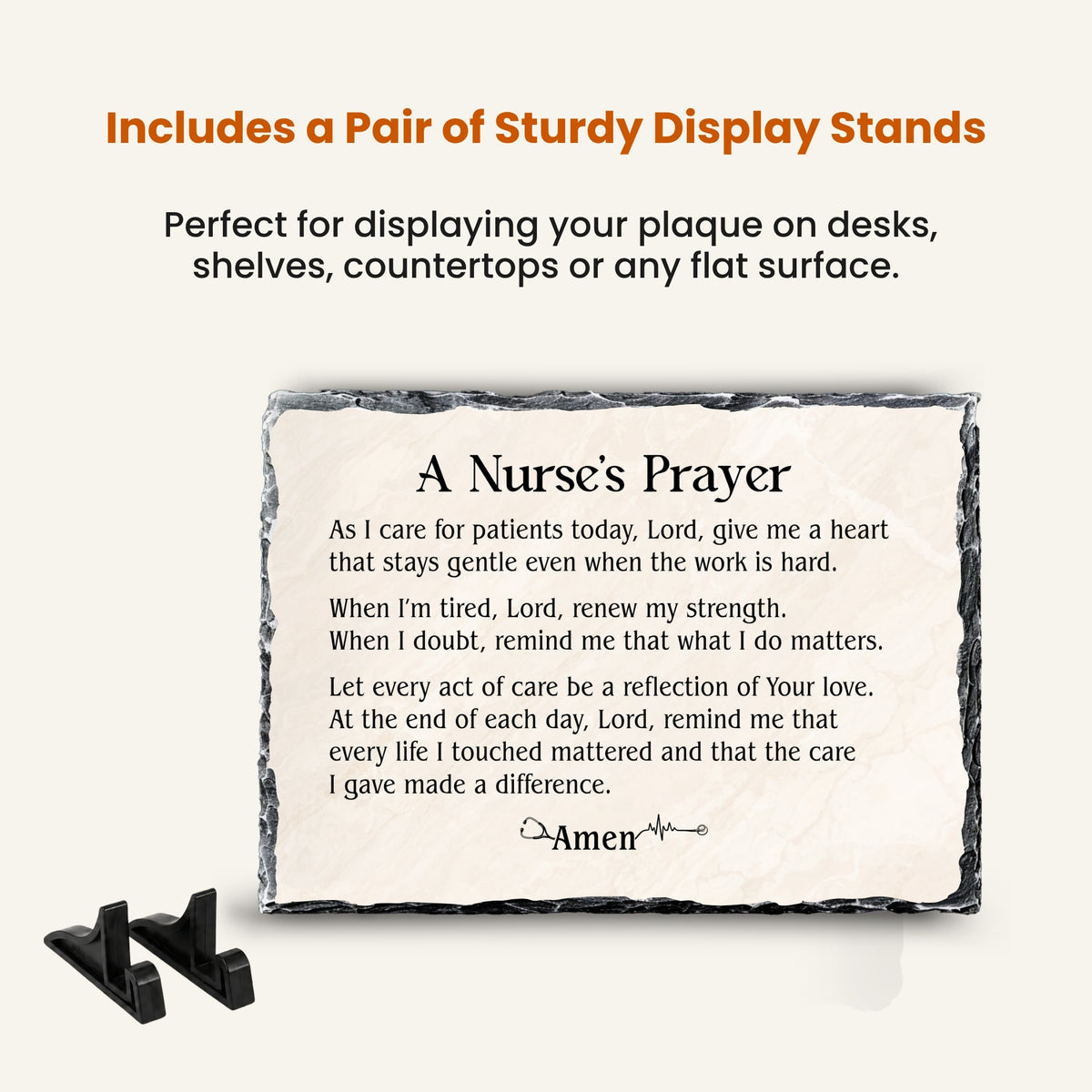Healthcare worker prayer gift on natural stone plaque