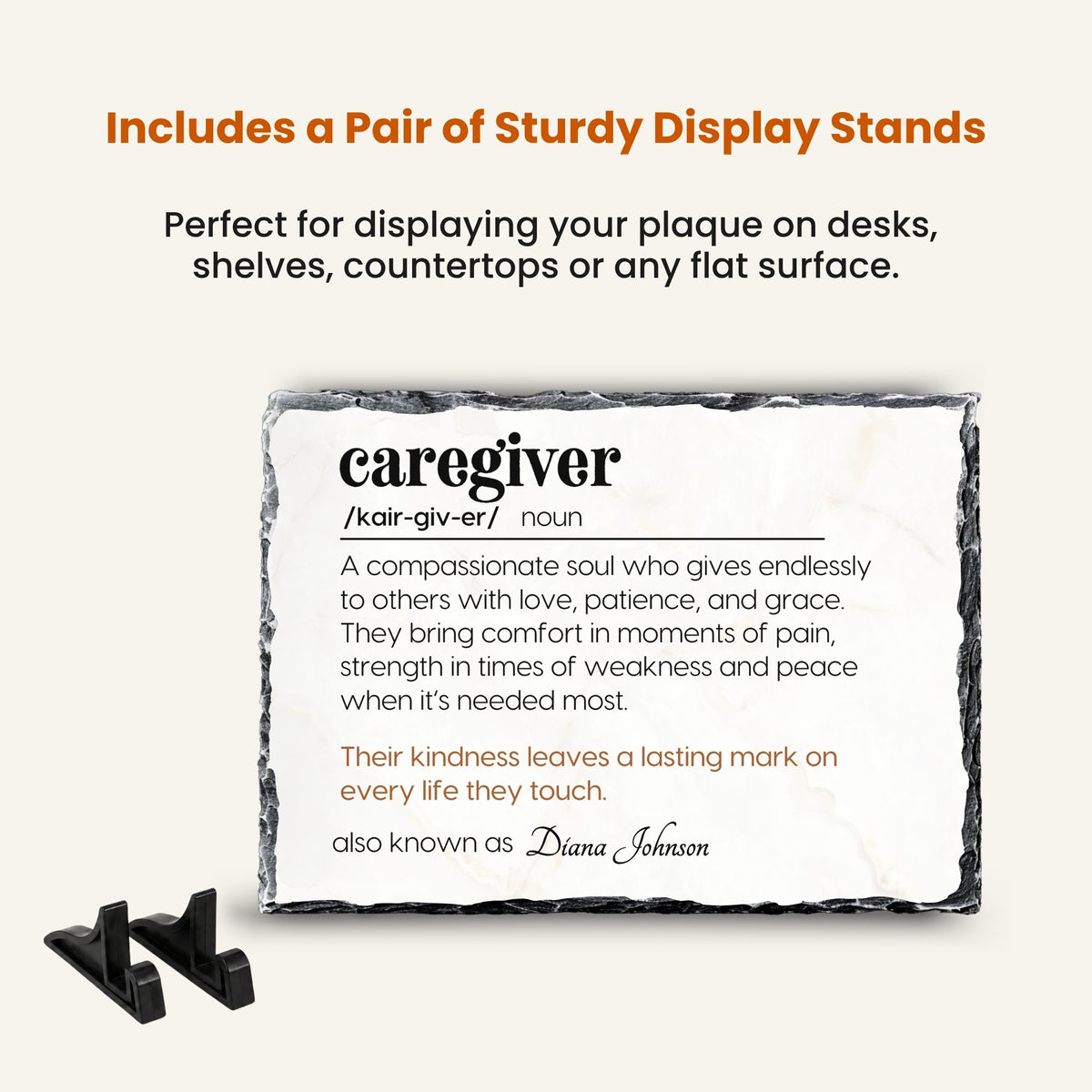 Personalized caregiver gift with name and appreciation message