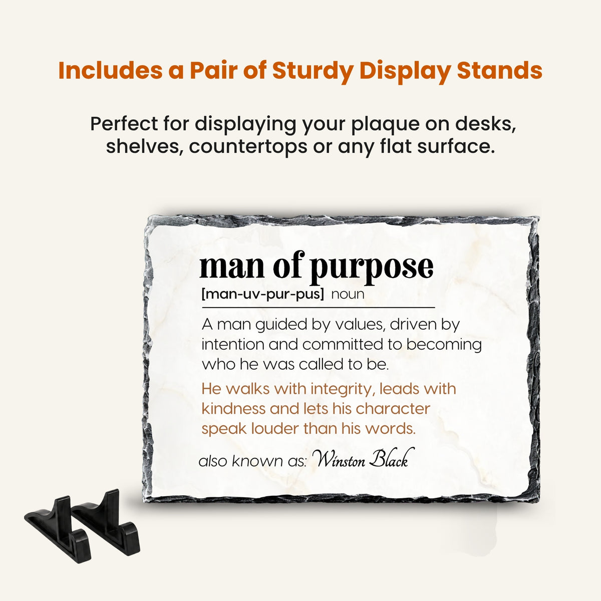Stone slate inspirational gift for a man of integrity