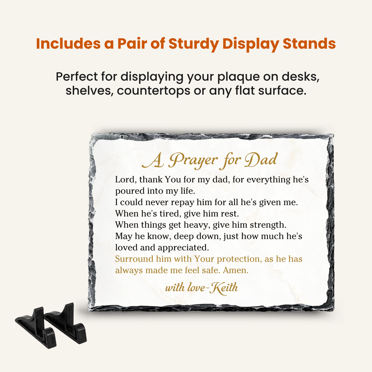 Personalized dad appreciation prayer plaque with sender name