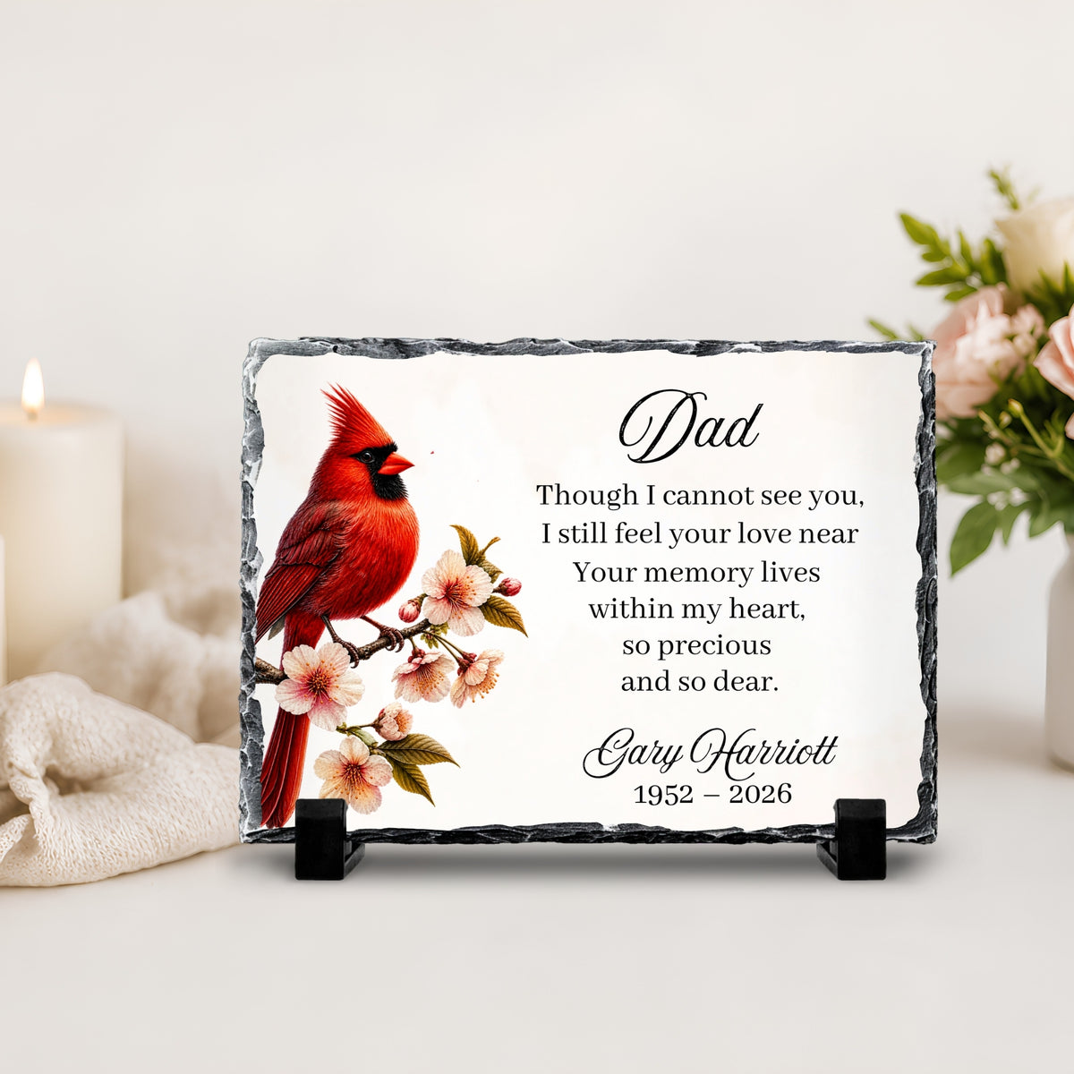 Personalized Cardinal Memorial Stone Plaque
