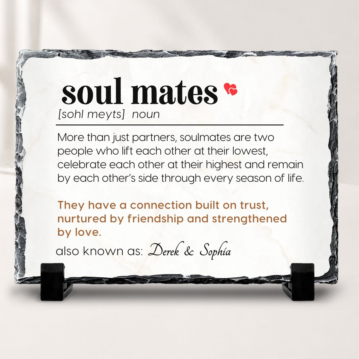 Personalized Soulmate Definition stone plaque anniversary gift